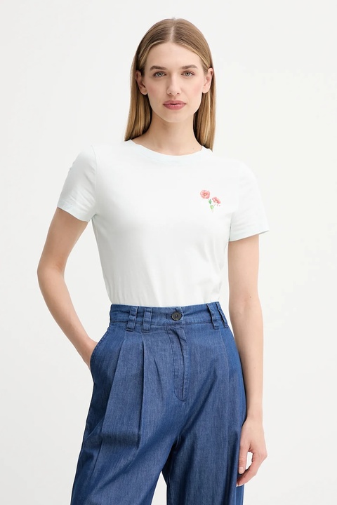 Kenzo t-shirt bawełniany damski kolor turkusowy FF62TS2564SO - zdjęcie produktu nr 1