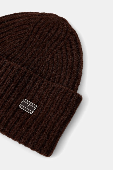 Tommy Jeans czapka z dodatkiem wełny kolor brązowy AW0AW17905 - zdjęcie produktu nr 2