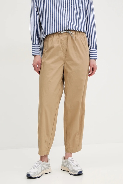 Napapijri spodnie bawełniane M-Cisa damskie kolor beżowy fason chinos high waist NP0A4IFVN1Q1 - zdjęcie produktu nr 1