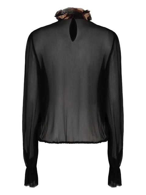 PUCCI ruffled balloon-sleeve blouse - Black - zdjęcie produktu nr 1