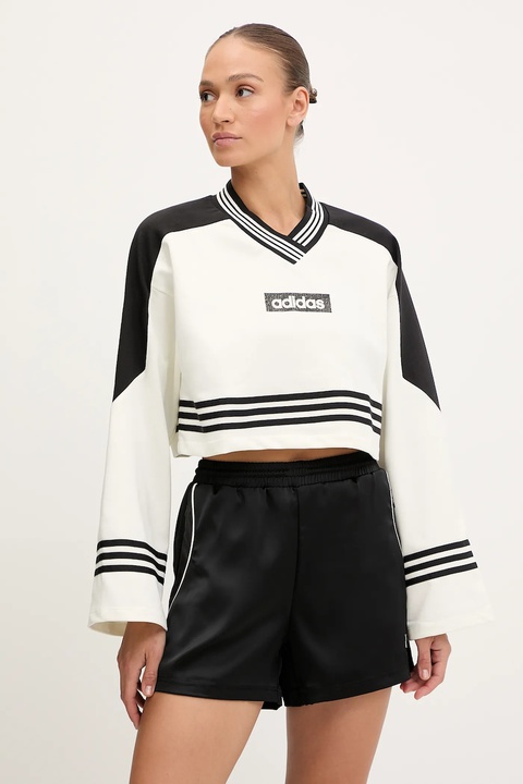 adidas Originals bluza Crew Sweatshirt damska kolor beżowy z aplikacją JX7597 - zdjęcie produktu nr 1