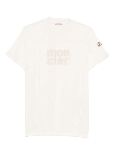 Moncler logo-embroidered T-shirt - Neutrals - zdjęcie produktu nr 1