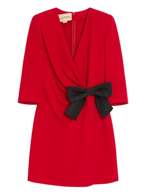 Valentino Garavani bow-detail silk mini dress - Red - zdjęcie produktu nr 1