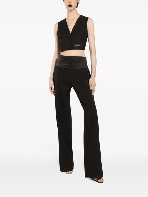 Dolce & Gabbana number-patch tailored cropped vest - Black - zdjęcie produktu nr 2