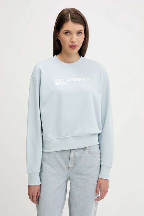 Karl Lagerfeld Jeans bluza damska kolor niebieski z nadrukiem A1W20005 - zdjęcie produktu nr 2