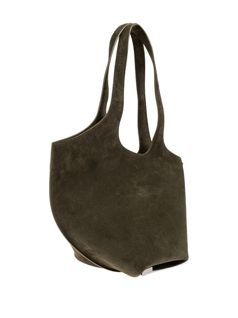 The Attico medium La Scoop suede top-handle tote bag - Green - zdjęcie produktu nr 2