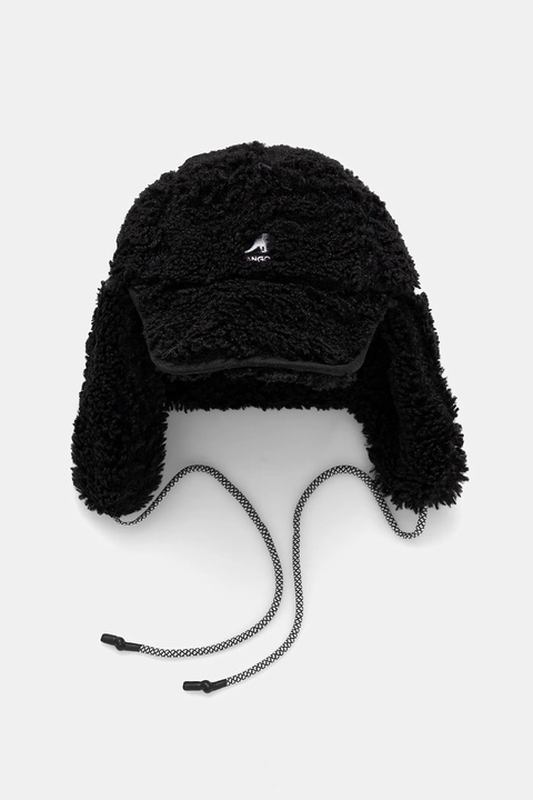 Kangol czapka FAUX SHEARLING UTILITY FLAP kolor czarny K5356.BK001 - zdjęcie produktu nr 1