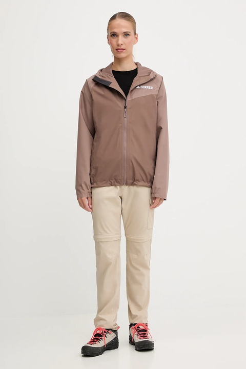 adidas TERREX kurtka przeciwdeszczowa Multi 2L Rain Jacket kolor brązowy JN0857 - zdjęcie produktu nr 2