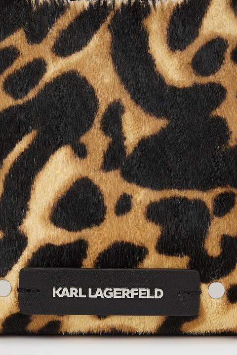 Karl Lagerfeld torebka skórzana kolor brązowy A4W30123 - zdjęcie produktu nr 2