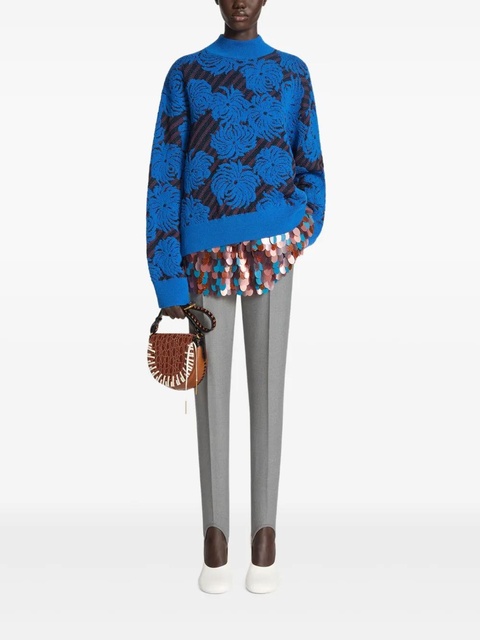 DRIES VAN NOTEN floral-jacquard sweater - Blue - zdjęcie produktu nr 2