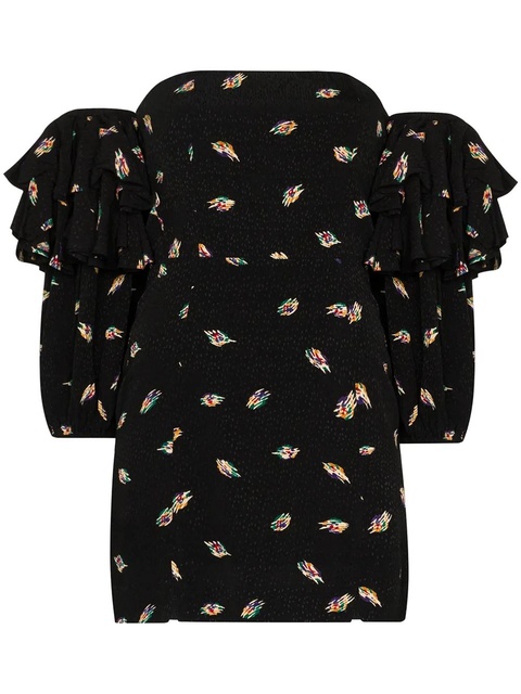 ROTATE BIRGER CHRISTENSEN Bethany off-the-shoulder mini dress - Black - zdjęcie produktu nr 1