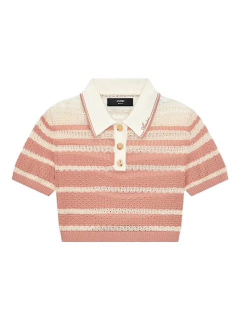 AMIRI striped polo-neck top - Pink - zdjęcie produktu nr 1