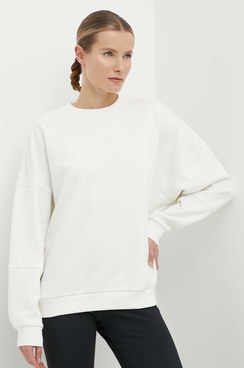 Reebok bluza LUX Collection damska kolor beżowy gładka 100076140 - zdjęcie produktu nr 1