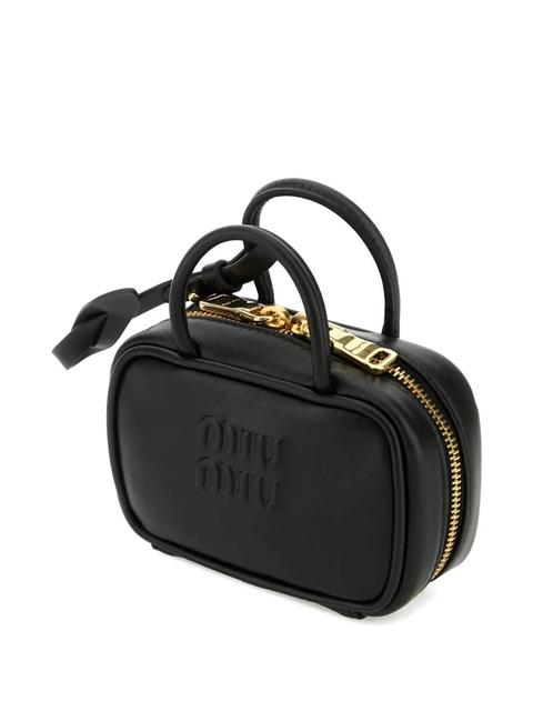 Miu Miu embossed-leather top-handle keychain - Black - zdjęcie produktu nr 2