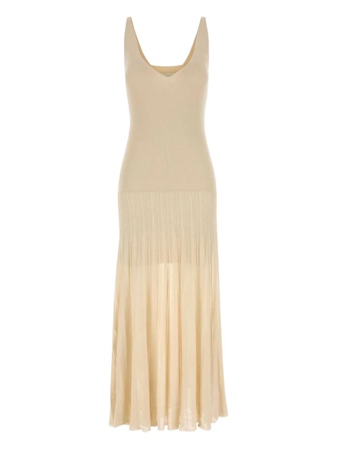 ISABEL MARANT ribbed v-neck midi dress - Neutrals - zdjęcie produktu nr 1