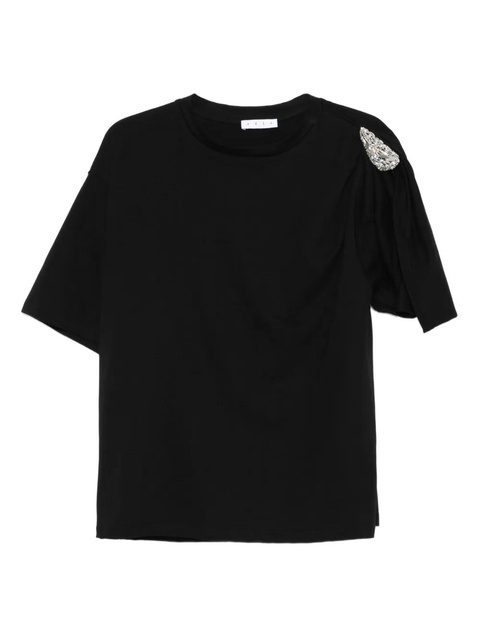 AREA embellished puff-sleeve top - Black - zdjęcie produktu nr 1