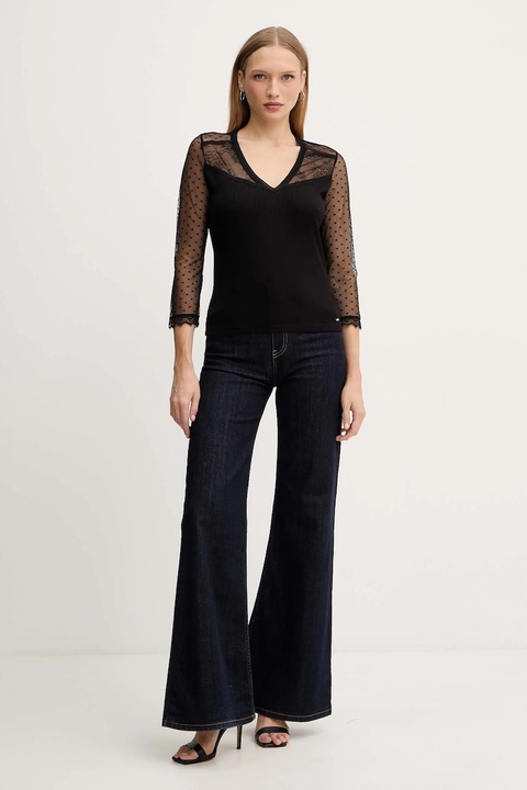 Morgan bluzka damska kolor czarny gładka THAISA - zdjęcie produktu nr 2