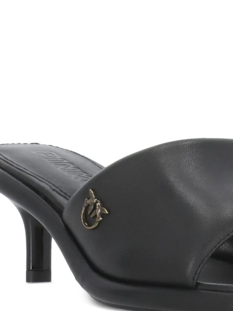 PINKO 60mm logo-plaque square-toe heeled sandals - Black - zdjęcie produktu nr 2