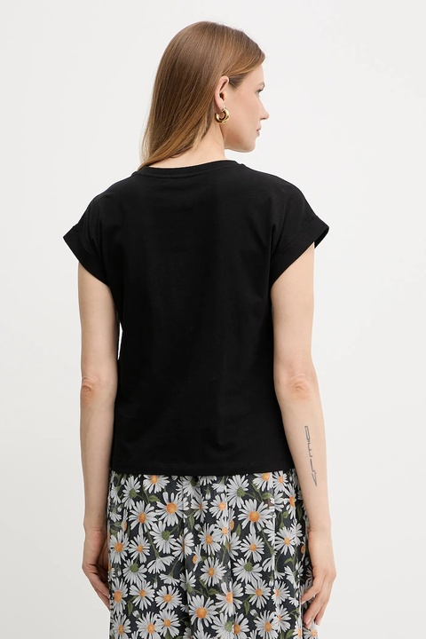 Twinset t-shirt bawełniany damski kolor czarny 251TT2044 - zdjęcie produktu nr 2