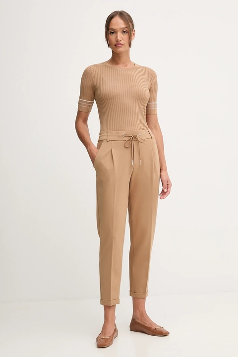 United Colors of Benetton spodnie damskie kolor zielony proste high waist 4DI4DF00J - zdjęcie produktu nr 2