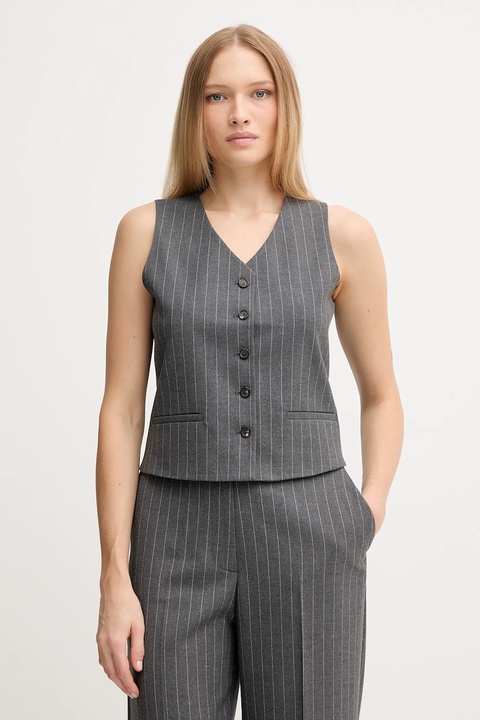 Tommy Hilfiger kamizelka kolor szary jednorzędowa WW0WW46661 - zdjęcie produktu nr 1