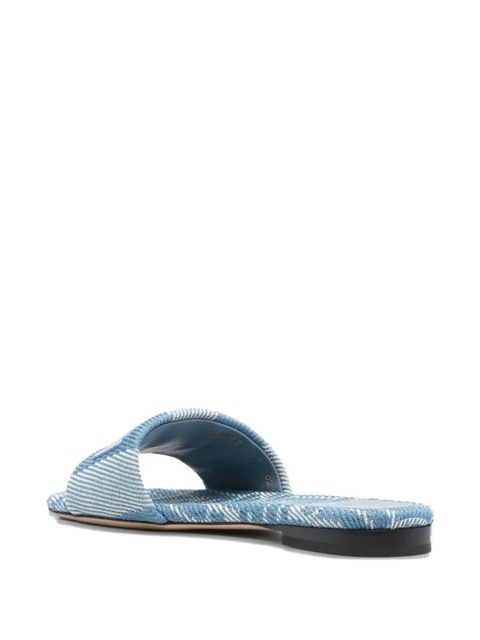FENDI Sunshine logo-embroidered flat sandals - Blue - zdjęcie produktu nr 2