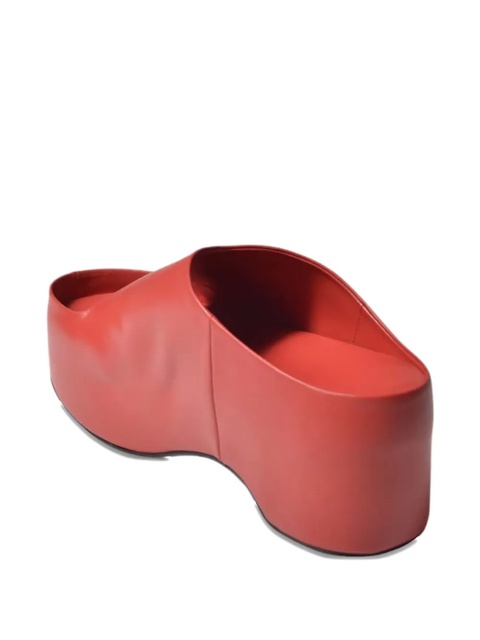 Marni 50mm leather heeled mules - Red - zdjęcie produktu nr 1