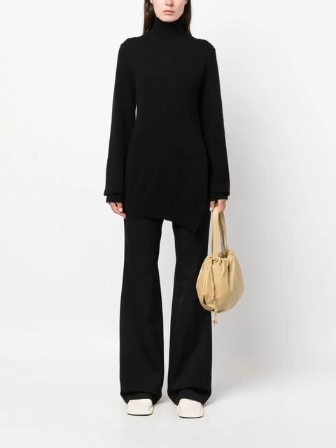 Jil Sander wool-cotton wide-leg trousers - Black - zdjęcie produktu nr 1