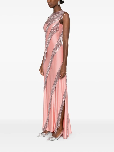 Rabanne sequin-fringe maxi dress - Pink - zdjęcie produktu nr 2