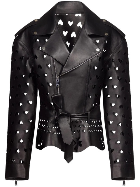 AREA Laser-Cut Heart leather jacket - Black - zdjęcie produktu nr 1