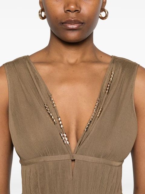 Maje plissé midi dress - Brown - zdjęcie produktu nr 2