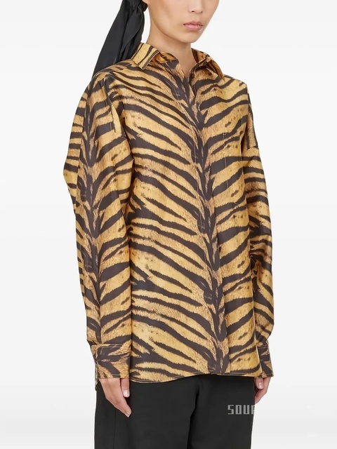 Ferragamo tiger-print long-sleeved shirt - Yellow - zdjęcie produktu nr 1