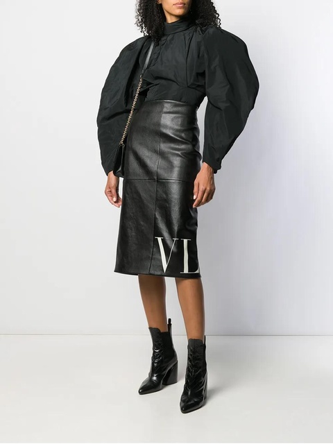 Valentino Garavani VLTN print pencil skirt - Black - zdjęcie produktu nr 2