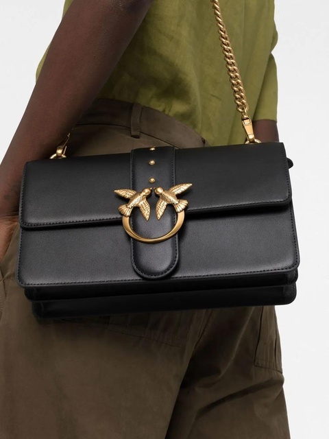 PINKO Love One leather crossbody bag - Black - zdjęcie produktu nr 1