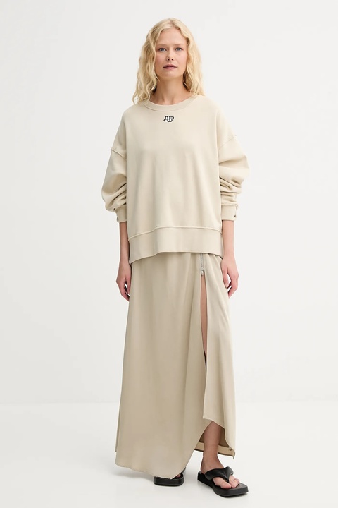 MUNTHE bluza bawełniana PERNE damska kolor beżowy gładka 252111425263 - zdjęcie produktu nr 2