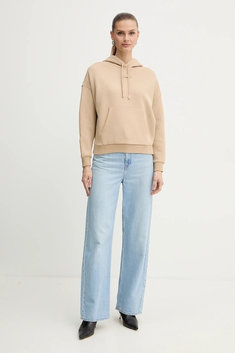 Armani Exchange bluza damska kolor zielony z kapturem gładka XW000745 AF16134 - zdjęcie produktu nr 1