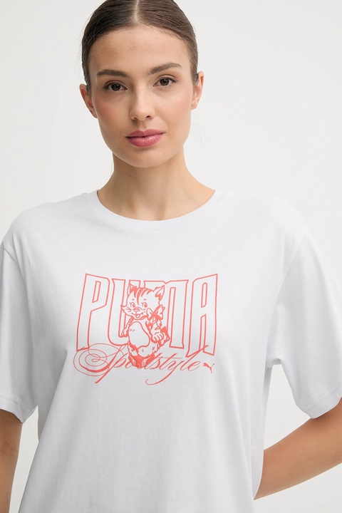 Puma t-shirt bawełniany damski kolor szary 633384 - zdjęcie produktu nr 2