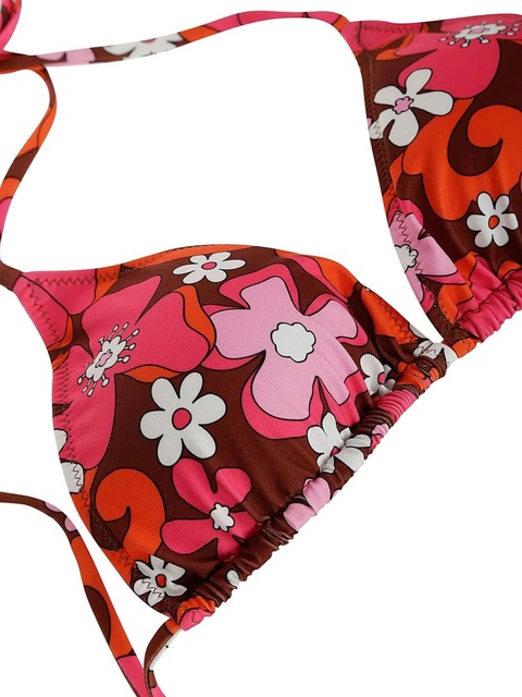 MC2 Saint Barth floral-print triangle bikini top - Pink - zdjęcie produktu nr 2