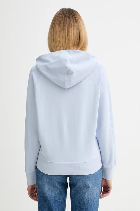 Marc O'Polo bluza bawełniana damska kolor niebieski z kapturem z aplikacją 600407354165 - zdjęcie produktu nr 2