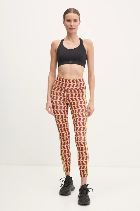 adidas Performance legginsy treningowe x Farm Rio kolor bordowy wzorzyste JD6310 - zdjęcie produktu nr 2