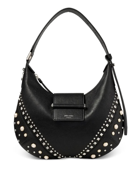 Jimmy Choo small Bar Hobo studded pearl shoulder bag - Black - zdjęcie produktu nr 1