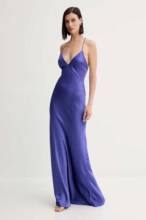 Patrizia Pepe sukienka kolor fioletowy maxi dopasowana 8A1565 A563 - zdjęcie produktu nr 2