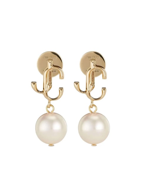 Jimmy Choo JC logo pearl earrings - Gold - zdjęcie produktu nr 1