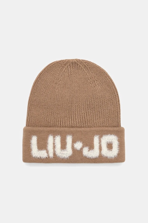 Liu Jo czapka z wełną kolor brązowy 2F5059.M0300 - zdjęcie produktu nr 1