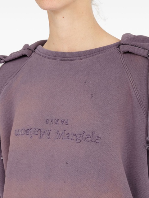 Maison Margiela reverse-logo cotton hoodie - Purple - zdjęcie produktu nr 2