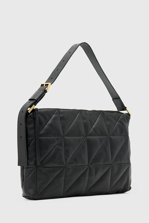 AllSaints torebka skórzana EDBURY kolor czarny W345XD - zdjęcie produktu nr 2