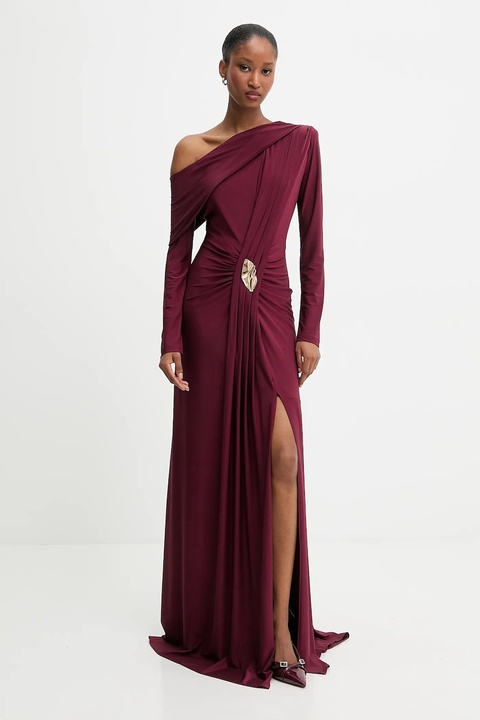 Answear.LAB sukienka kolor bordowy maxi dopasowana - zdjęcie produktu nr 2