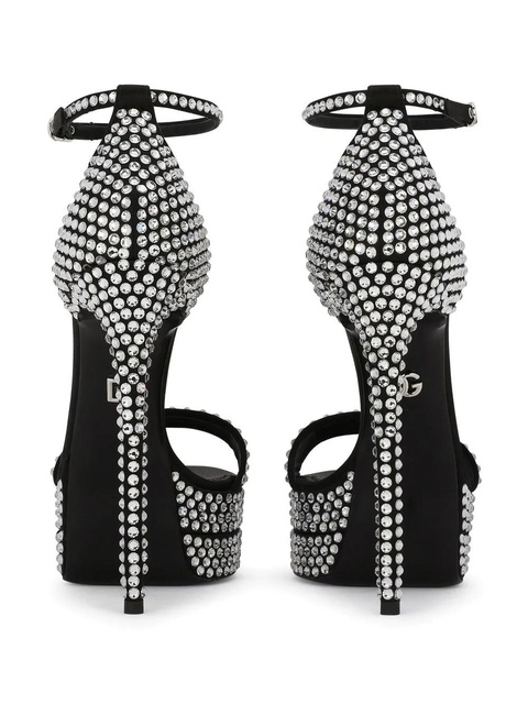 Dolce & Gabbana 145mm rhinestone-embellished platform sandals - Black - zdjęcie produktu nr 2