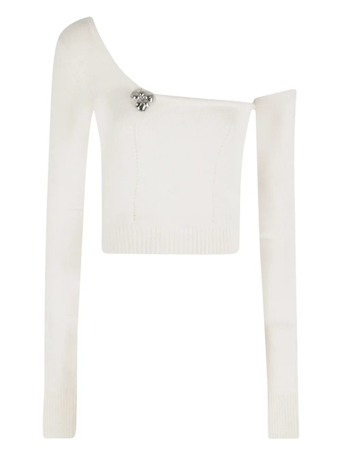 Blumarine embellished one-shoulder top - White - zdjęcie produktu nr 1