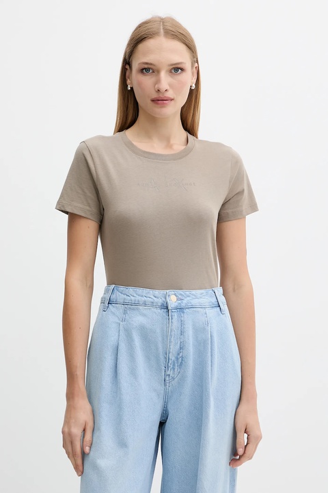 Armani Exchange t-shirt bawełniany damski kolor zielony XW001366 AF10356 - zdjęcie produktu nr 1